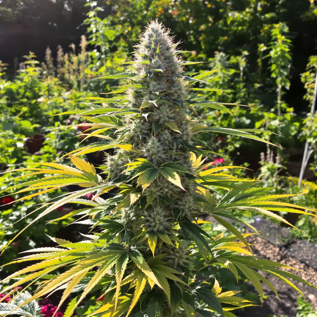 MK Ultra 50% indica / 50% sativa — fleur avec trichomes visibles