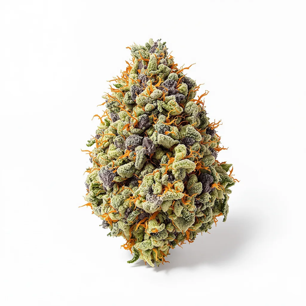 MK Ultra 50% indica / 50% sativa — fleur avec trichomes visibles