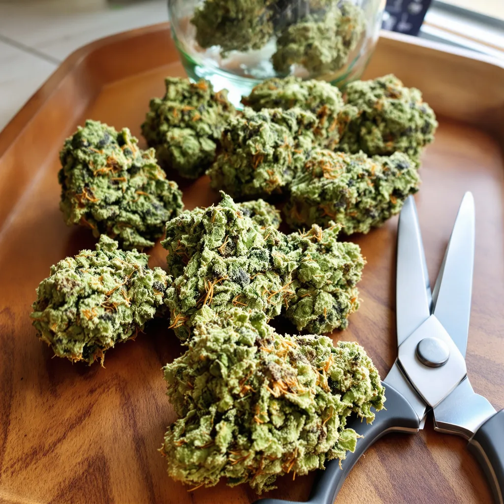 Mob Boss 40% indica / 60% sativa — fleur avec trichomes visibles