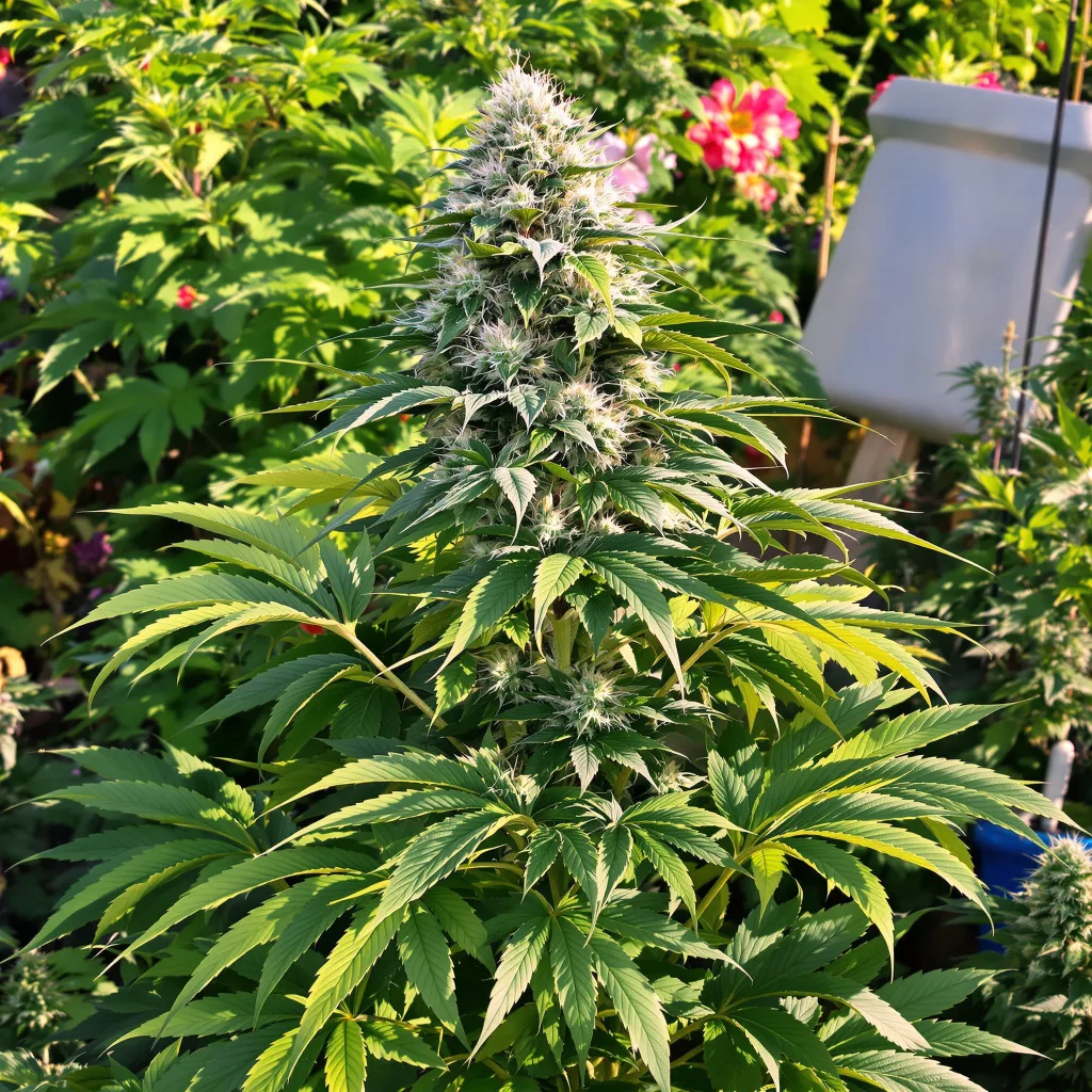 Molokai Frost 82% indica / 18% sativa — fleur avec trichomes visibles