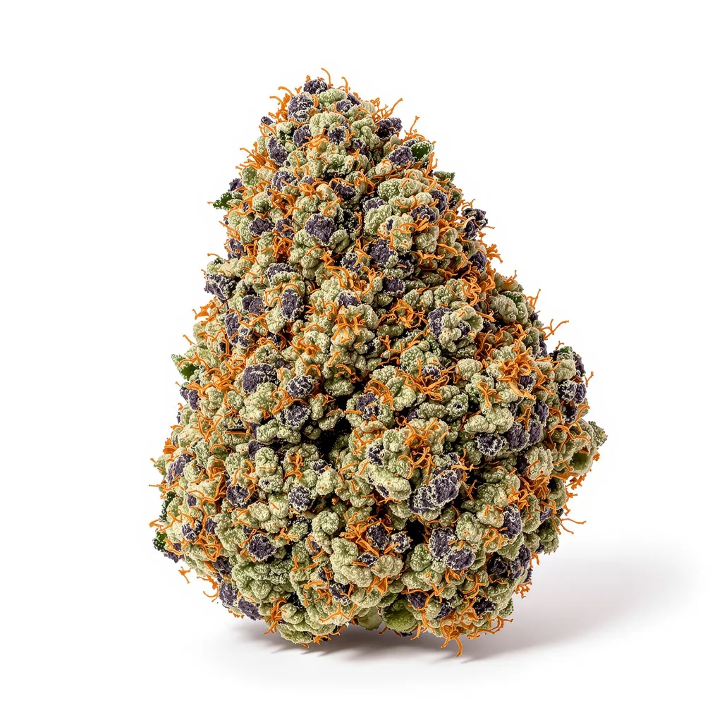 Molokai Frost 82% indica / 18% sativa — fleur avec trichomes visibles
