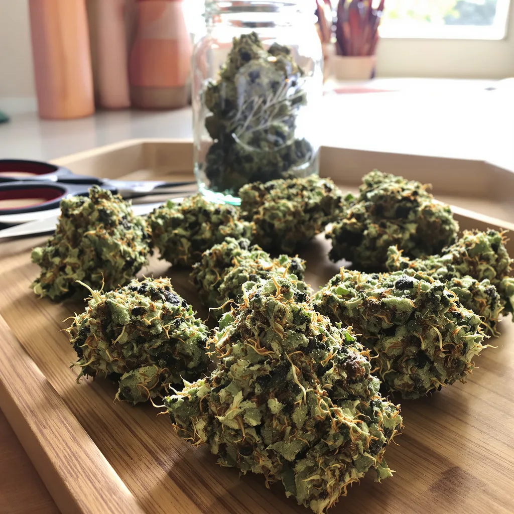 Money Maker 87% indica / 13% sativa — fleur avec trichomes visibles