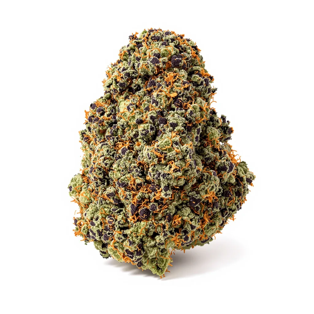 Monster Cookies 80% indica / 20% sativa — fleur avec trichomes visibles