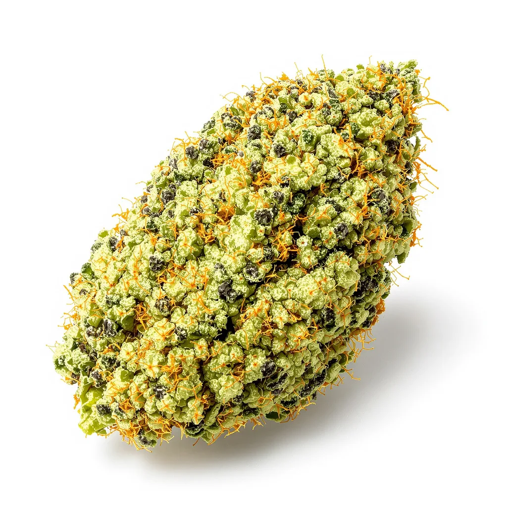 Moonshine Haze 14% indica / 86% sativa — fleur avec trichomes visibles