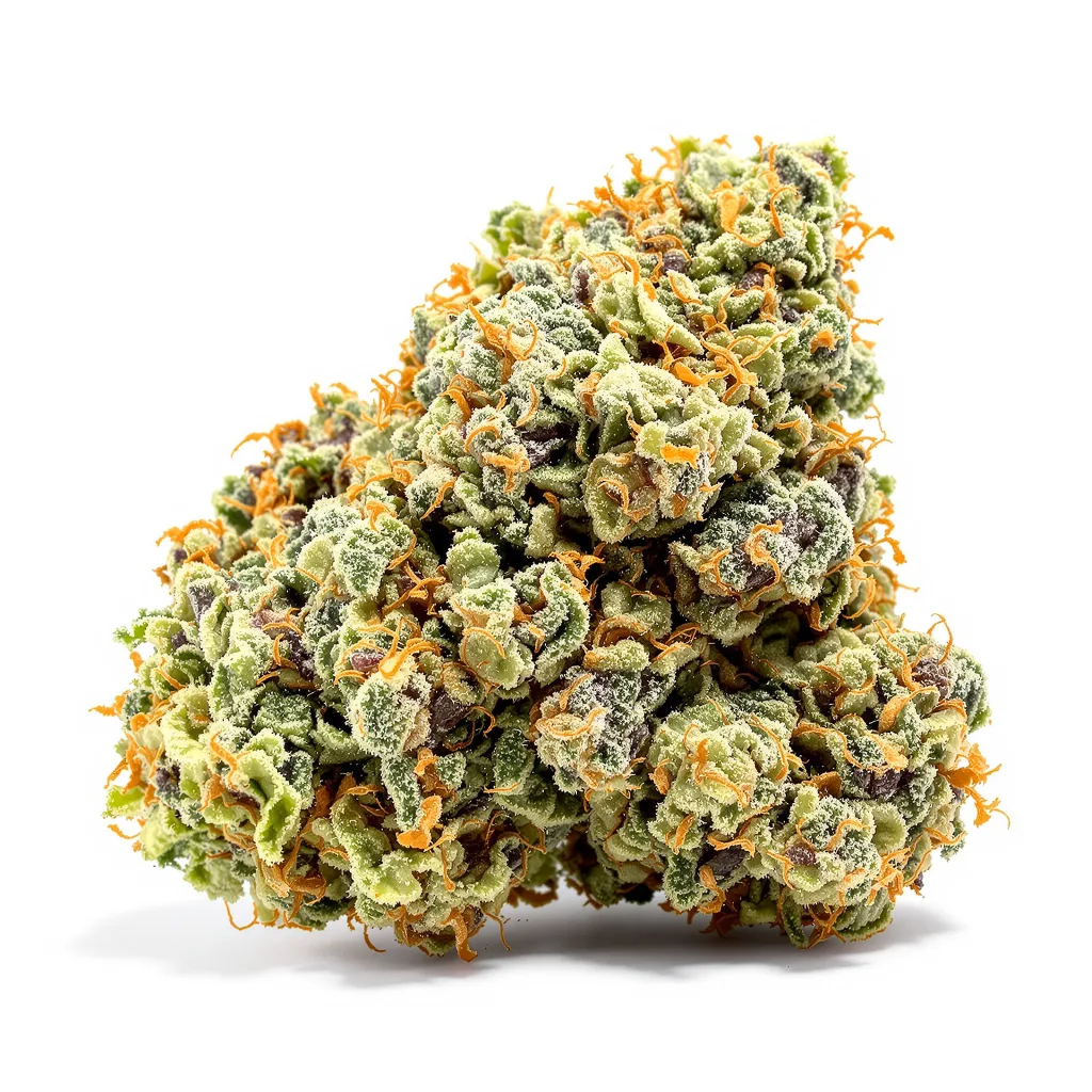 Morning Glory 43% indica / 57% sativa — fleur avec trichomes visibles