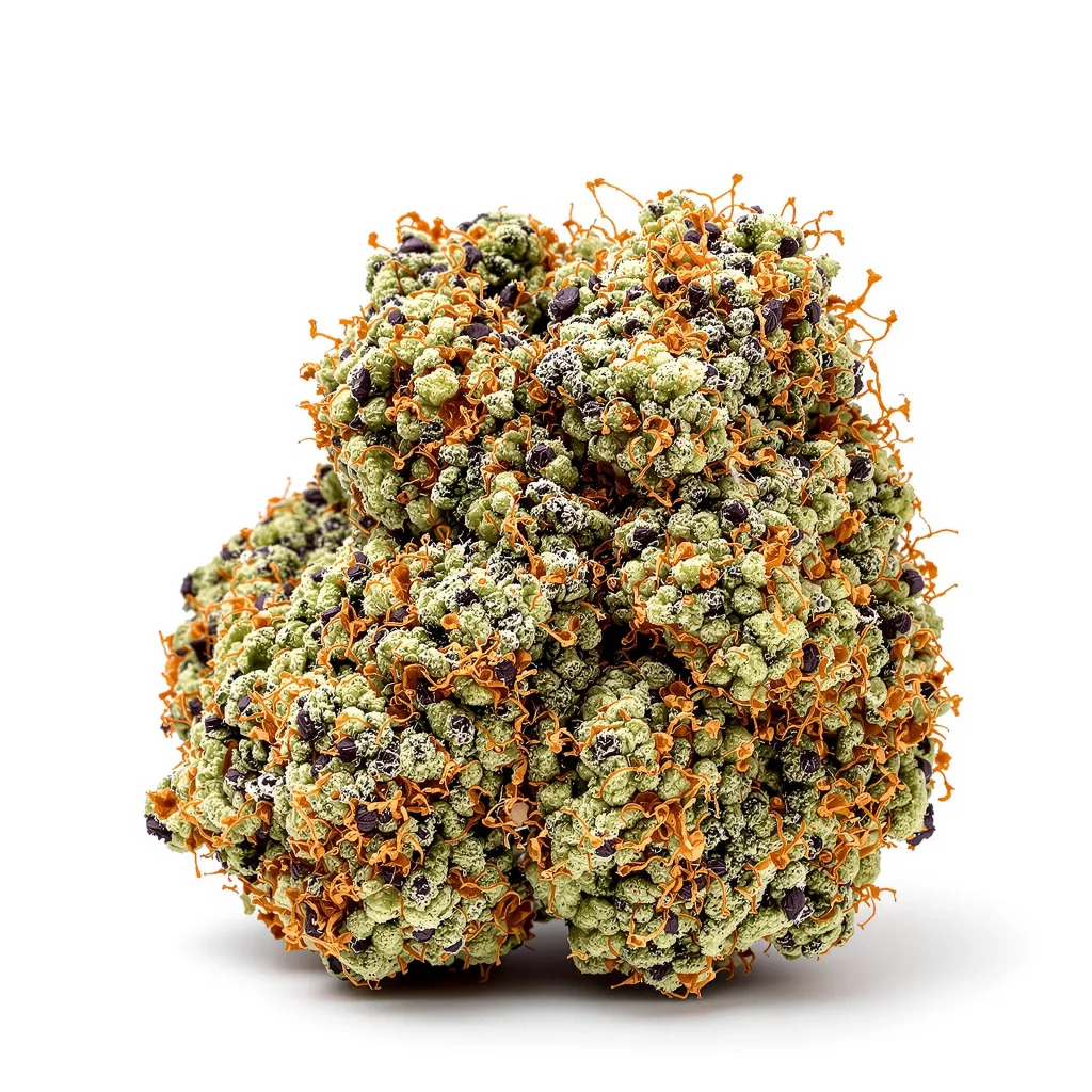 Motavation 72% indica / 28% sativa — fleur avec trichomes visibles