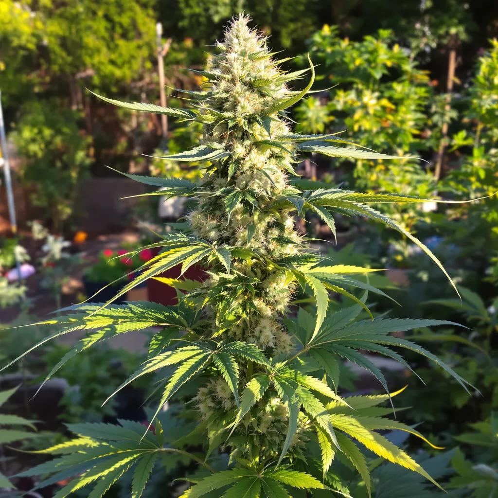 Mother’s Helper 49% indica / 51% sativa — fleur avec trichomes visibles