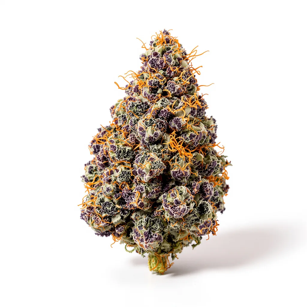 Mr. Nice 68% indica / 32% sativa — fleur avec trichomes visibles