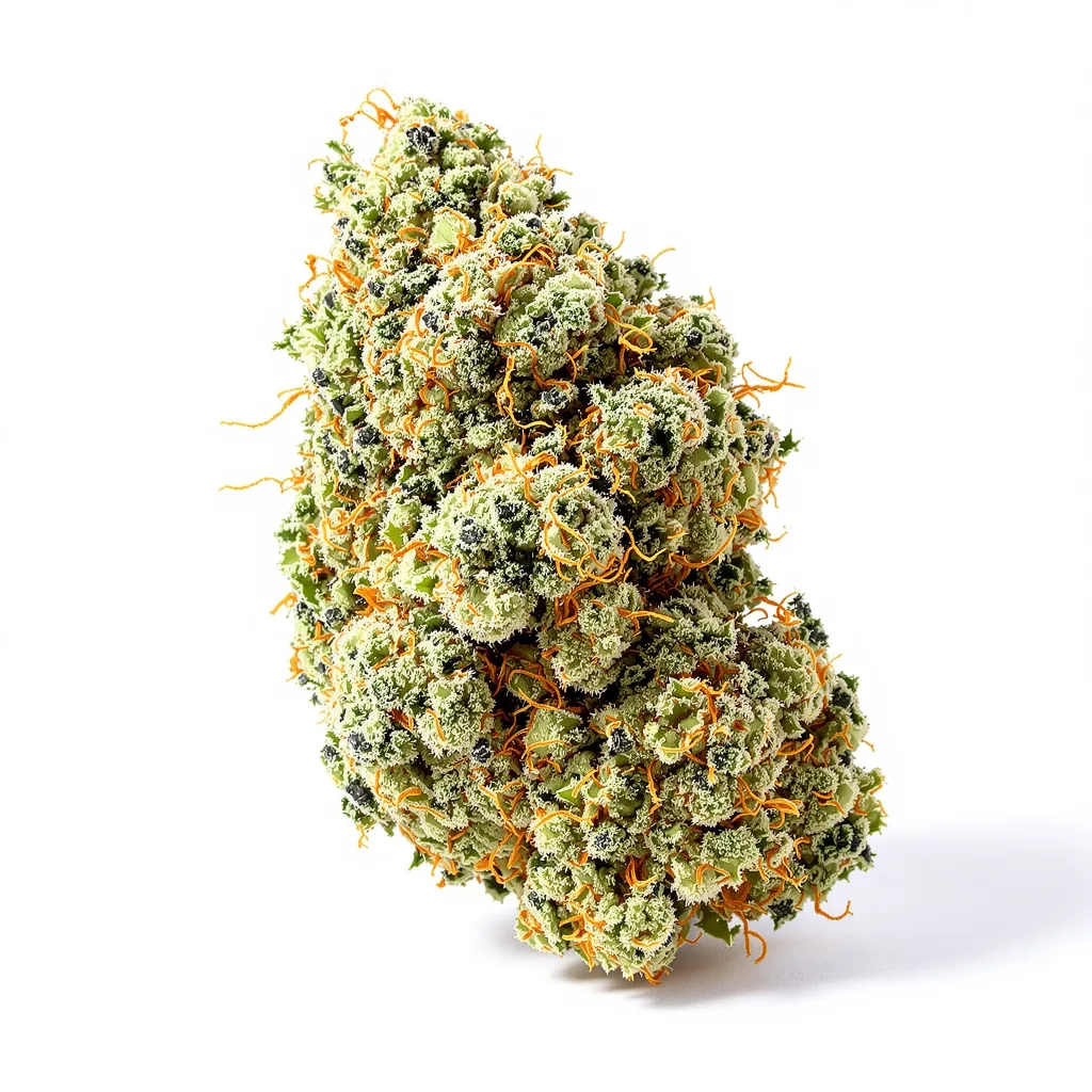 Ms. Universe 43% indica / 57% sativa — fleur avec trichomes visibles