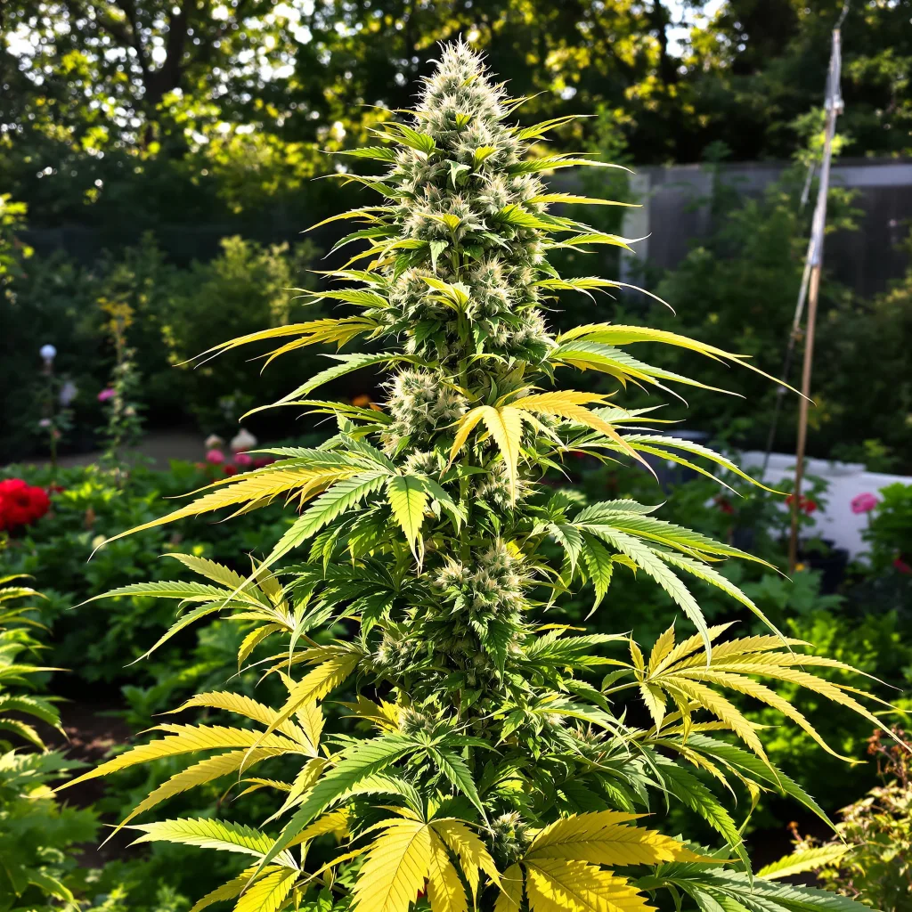 Nebula 40% indica / 60% sativa — fleur avec trichomes visibles
