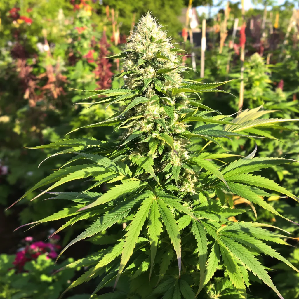 Neptune OG 76% indica / 24% sativa — fleur avec trichomes visibles