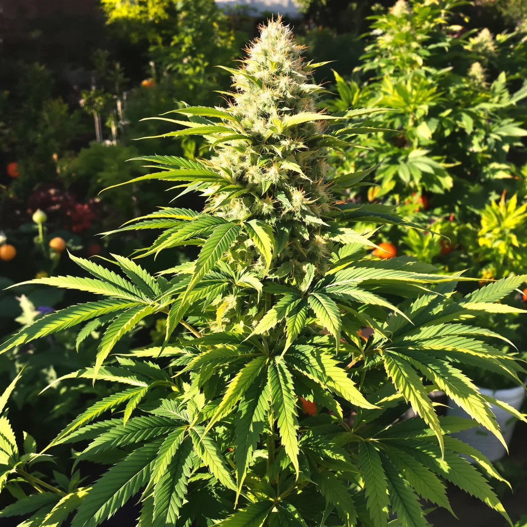 Neptune OG 76% indica / 24% sativa — fleur avec trichomes visibles