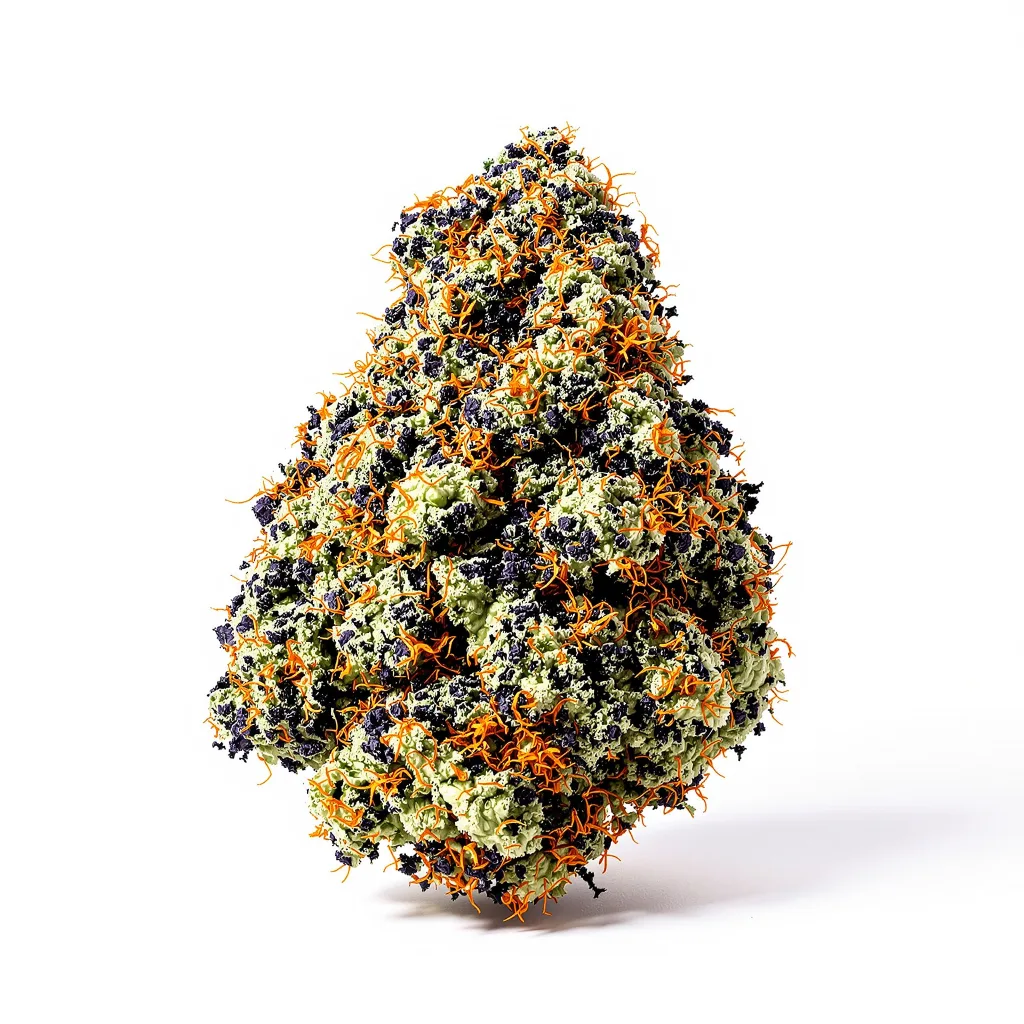 Neptune OG 76% indica / 24% sativa — fleur avec trichomes visibles