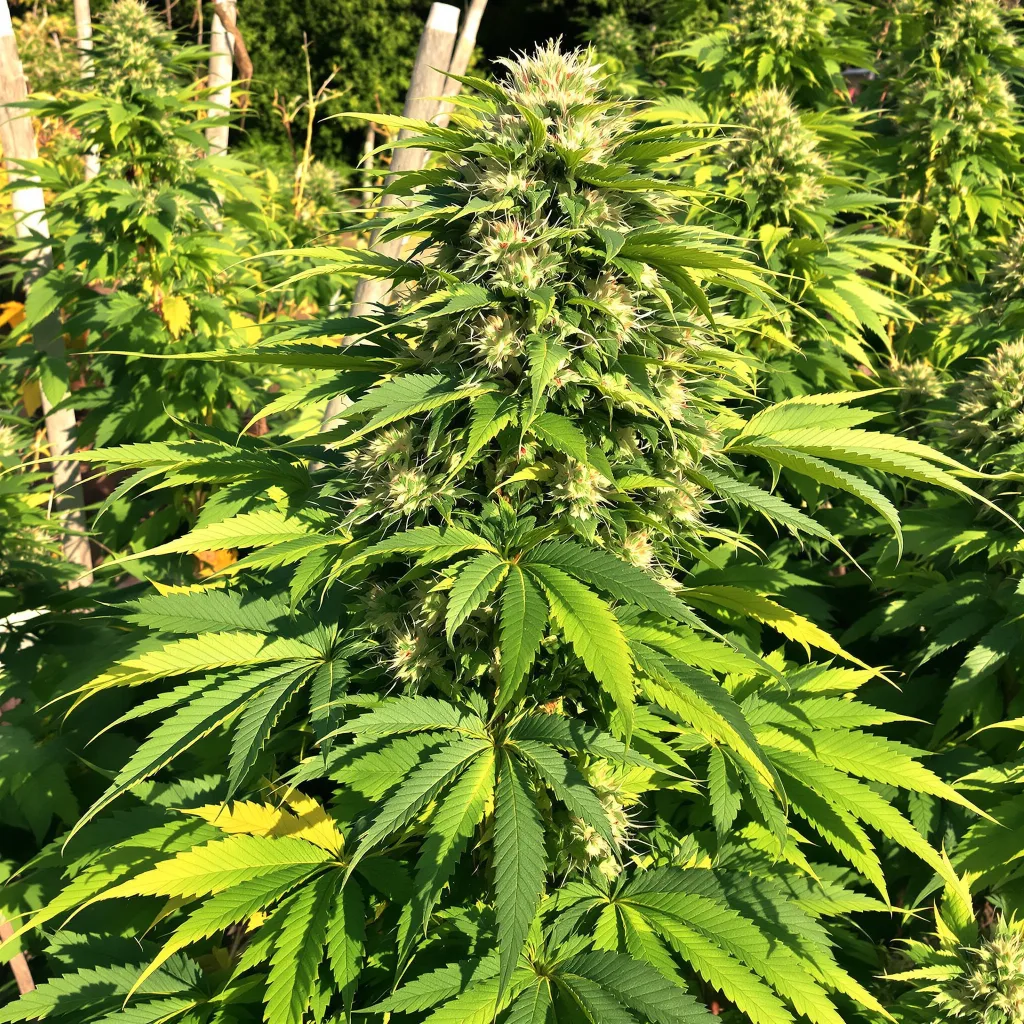 New Glue 80% indica / 20% sativa — fleur avec trichomes visibles