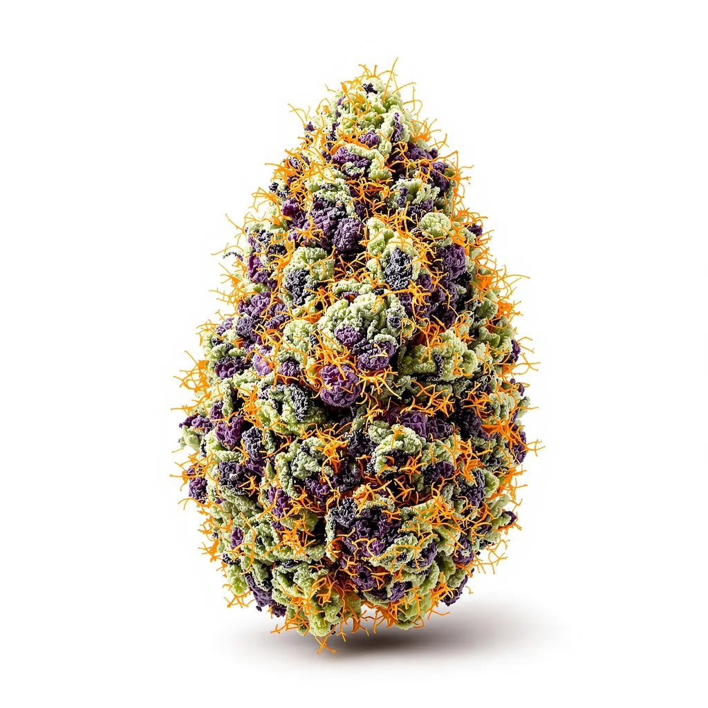 Nice Cherry 83% indica / 17% sativa — fleur avec trichomes visibles