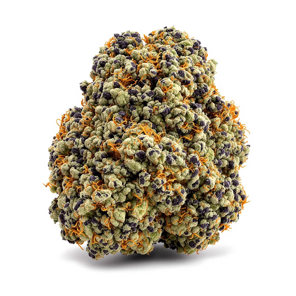 Night Nurse 82% indica / 18% sativa — fleur avec trichomes visibles