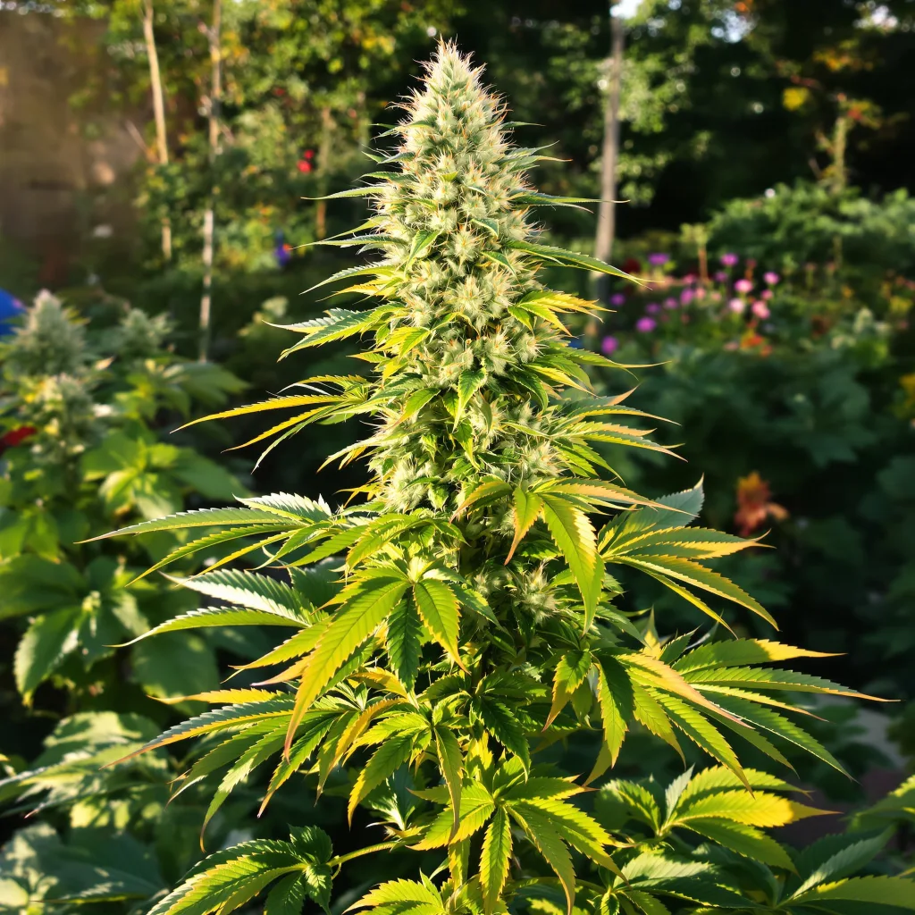 Night Train 54% indica / 46% sativa — fleur avec trichomes visibles