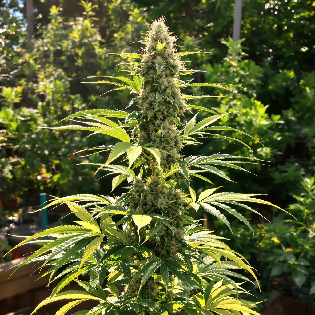 Night Train 54% indica / 46% sativa — fleur avec trichomes visibles