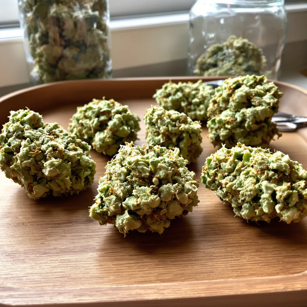 Nordle CBD 54% indica / 46% sativa — fleur avec trichomes visibles