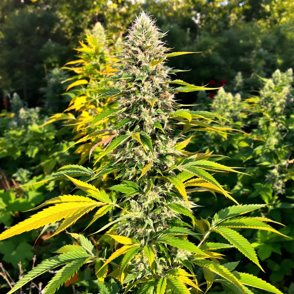 Nordle CBD 54% indica / 46% sativa — fleur avec trichomes visibles