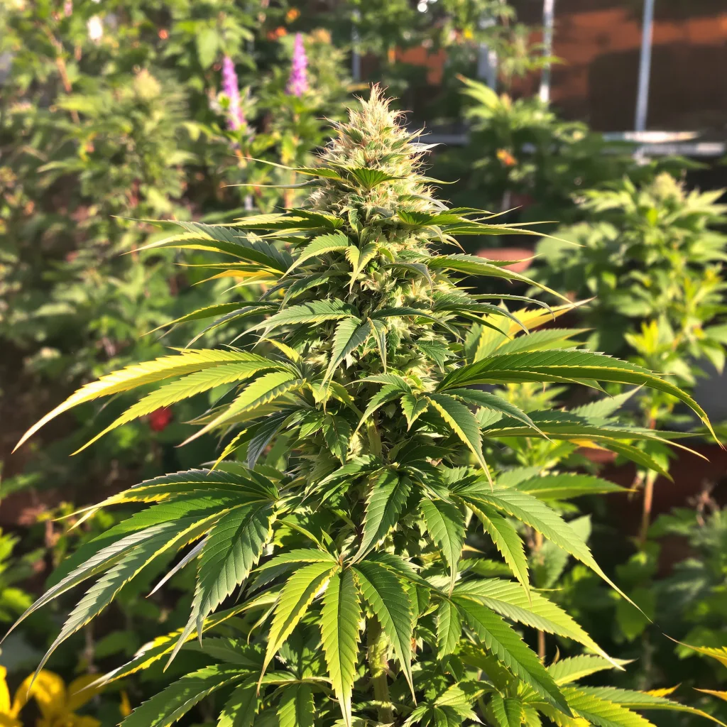 North American 78% indica / 22% sativa — fleur avec trichomes visibles