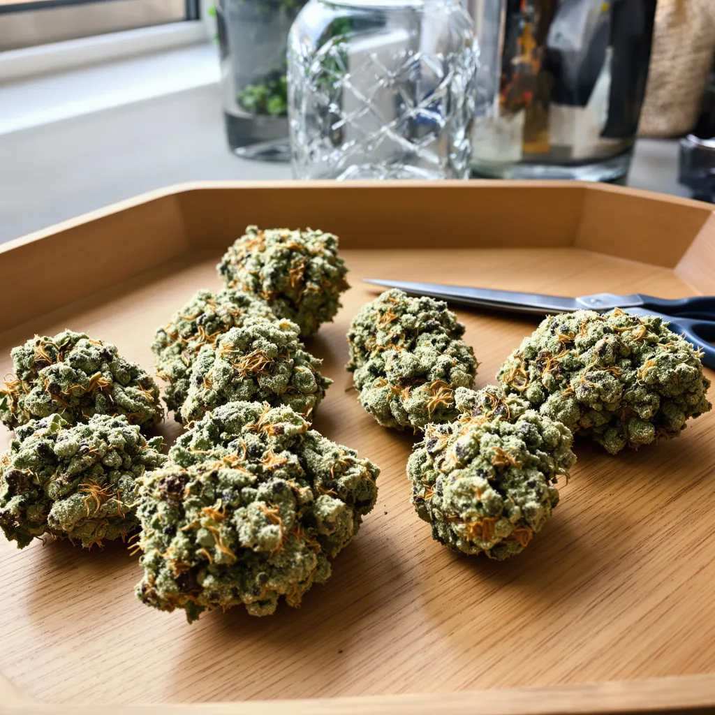 Northern Berry 40% indica / 60% sativa — fleur avec trichomes visibles