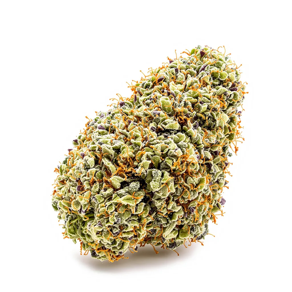 Northern Cream 64% indica / 36% sativa — fleur avec trichomes visibles