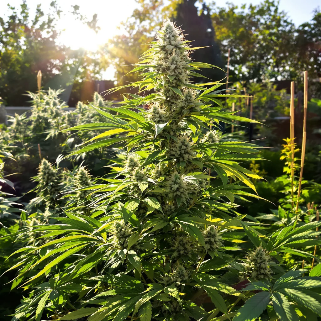Northern Cream 64% indica / 36% sativa — fleur avec trichomes visibles