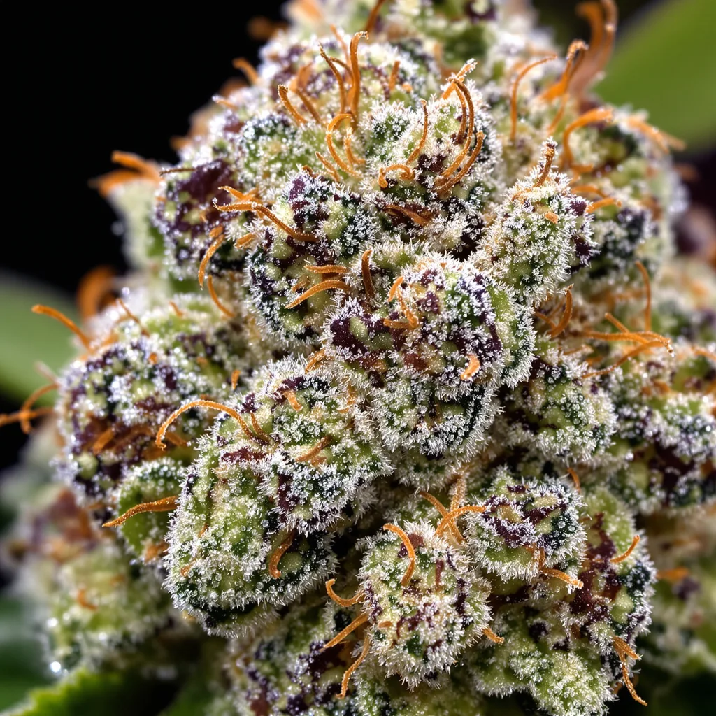 Gros plan de fleur de cannabis Northern Lights x Skunk montrant nugs denses vert forêt