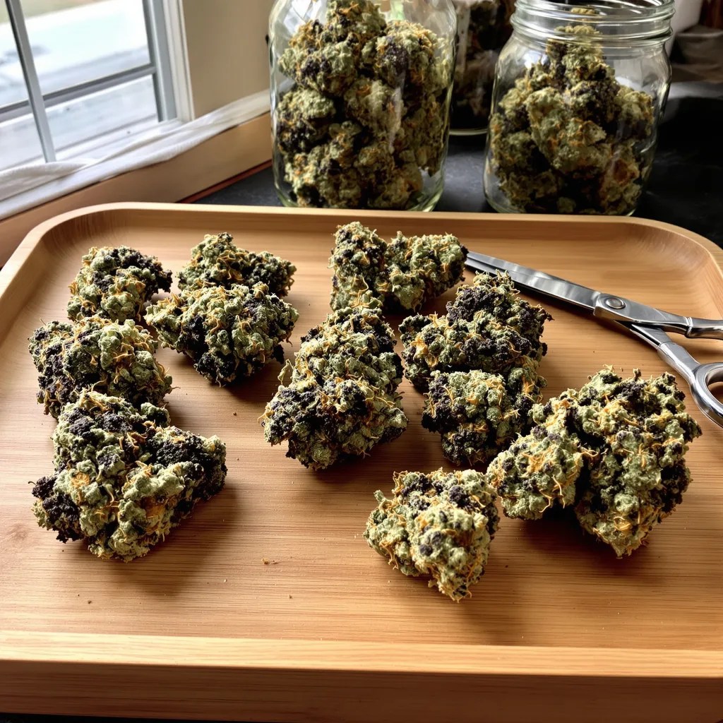 Northern Wreck 75% indica / 25% sativa — fleur avec trichomes visibles