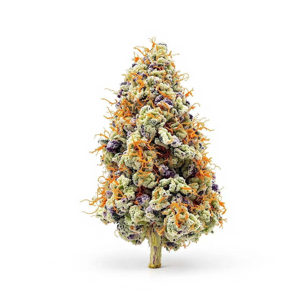 Nuclear Cookies 45% indica / 55% sativa — fleur avec trichomes visibles