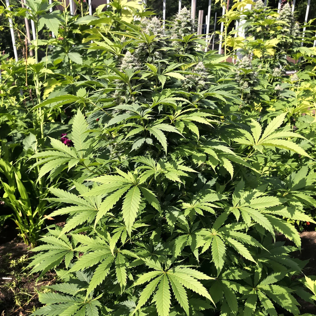 Nuken 70% indica / 20% sativa — fleur avec trichomes visibles