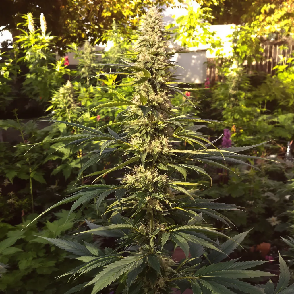 NY-47 23% indica / 77% sativa — fleur avec trichomes visibles