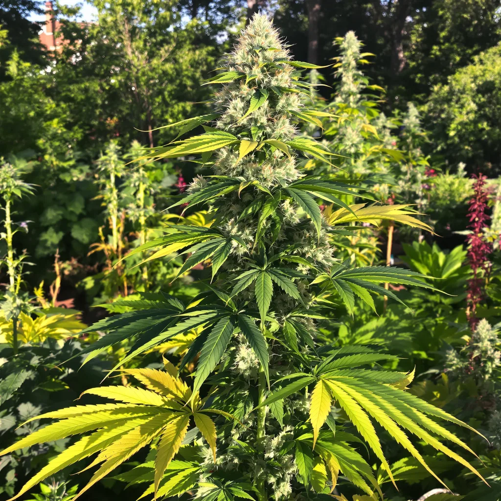 NYC Diesel 40% indica / 60% sativa — fleur avec trichomes visibles