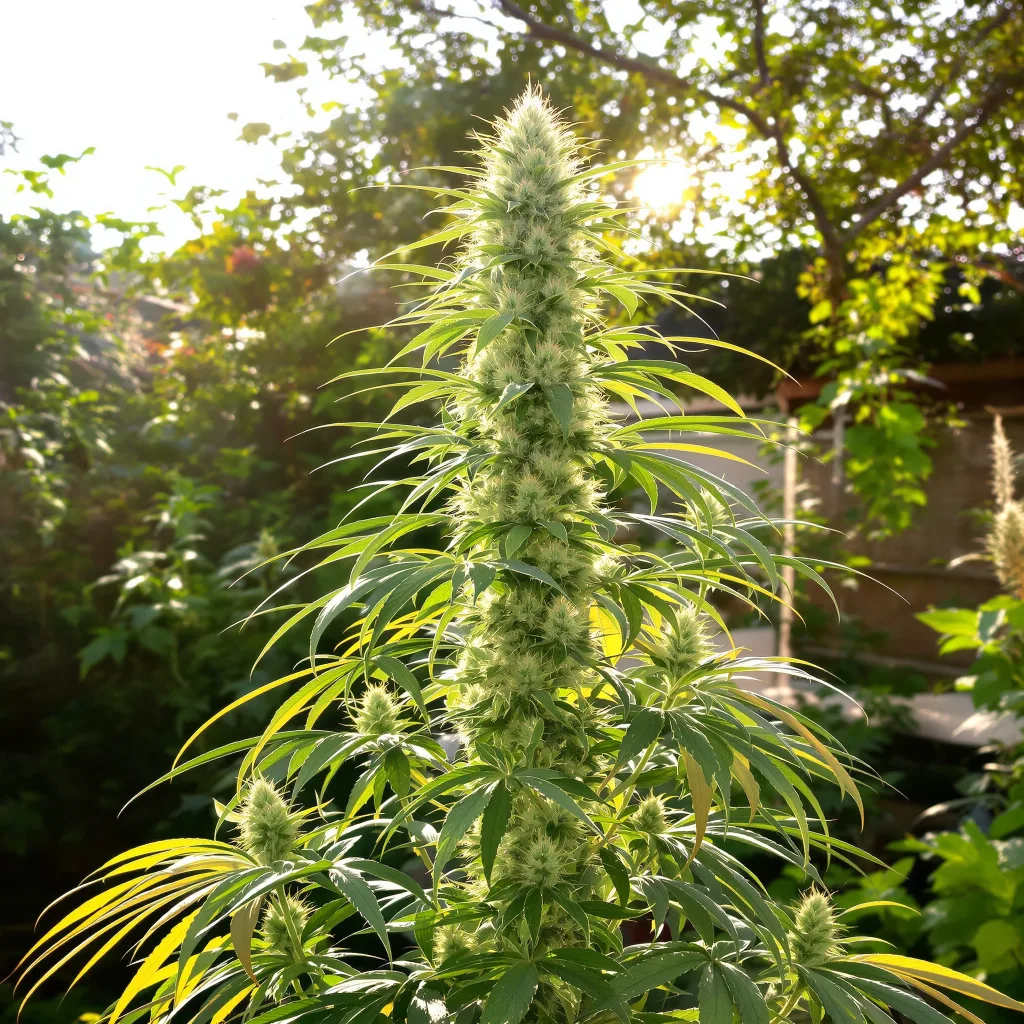 NYC Sour Diesel 11% indica / 89% sativa — fleur avec trichomes visibles