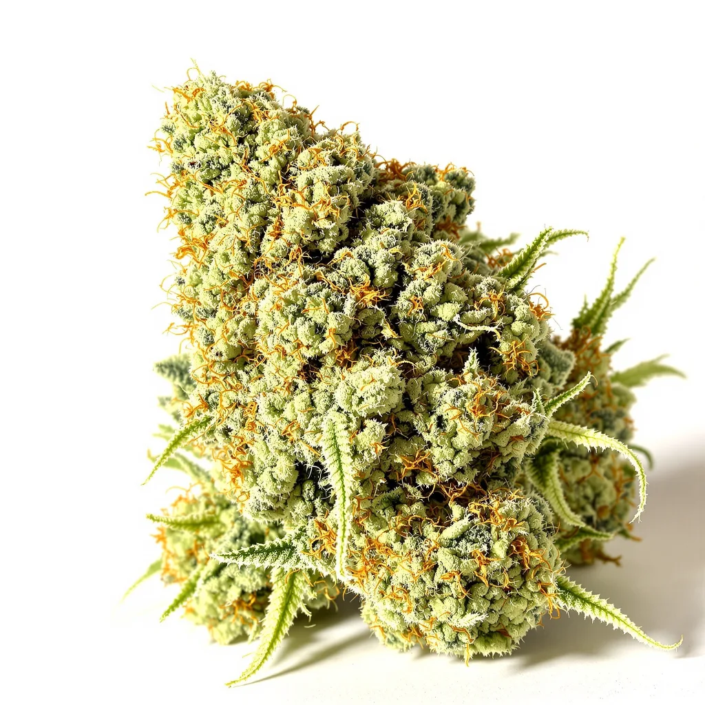 NYC Sour Diesel 11% indica / 89% sativa — fleur avec trichomes visibles