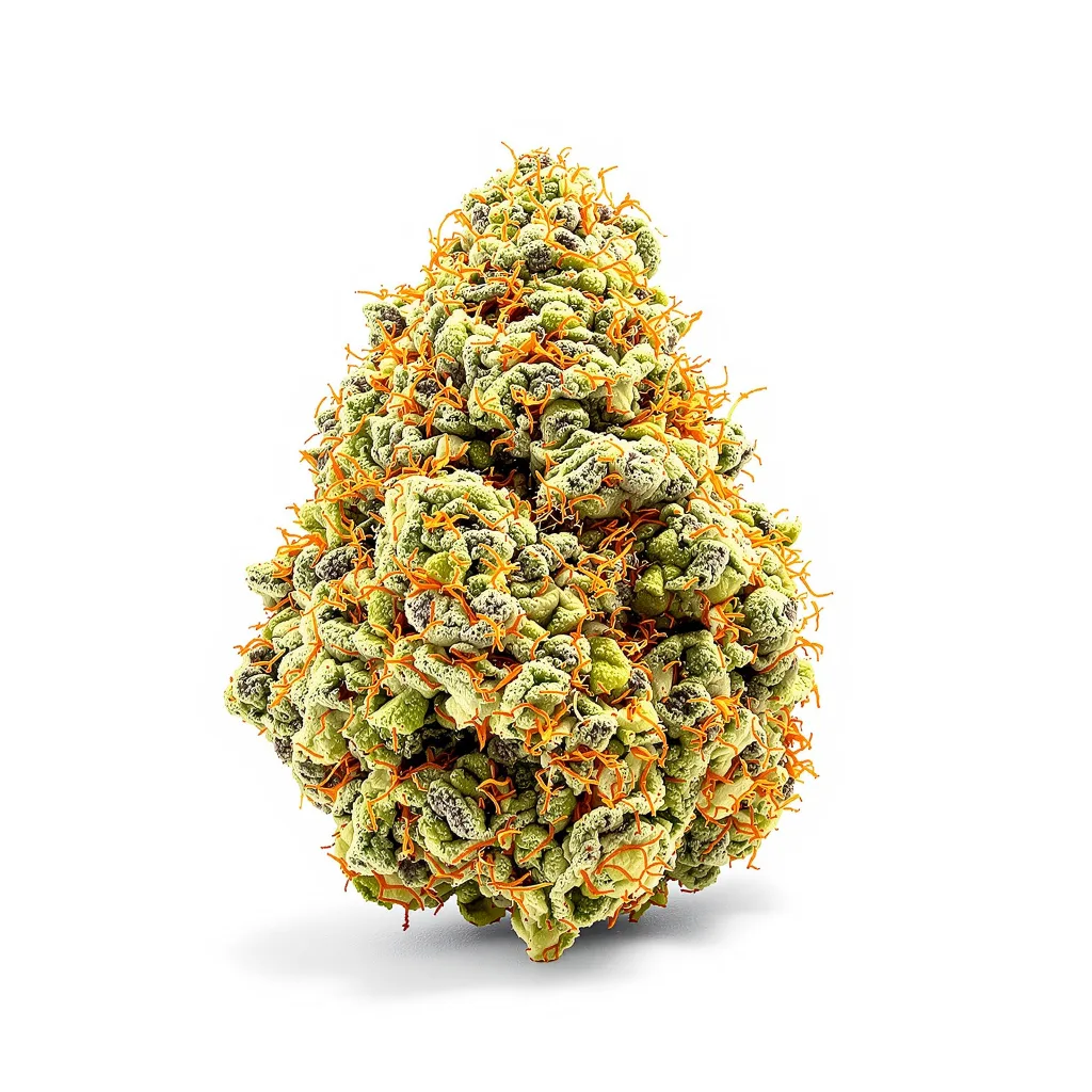 OCAs Cloud 9 16% indica / 84% sativa — fleur avec trichomes visibles