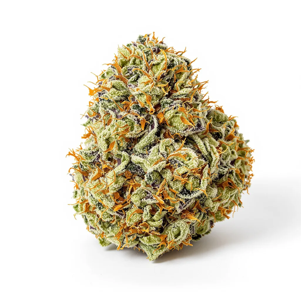 OG Diesel Kush 35% indica / 65% sativa — fleur avec trichomes visibles