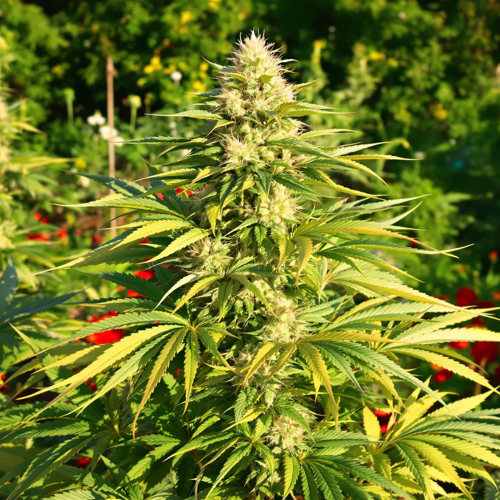 OG Kush 55% indica / 45% sativa — fleur avec trichomes visibles