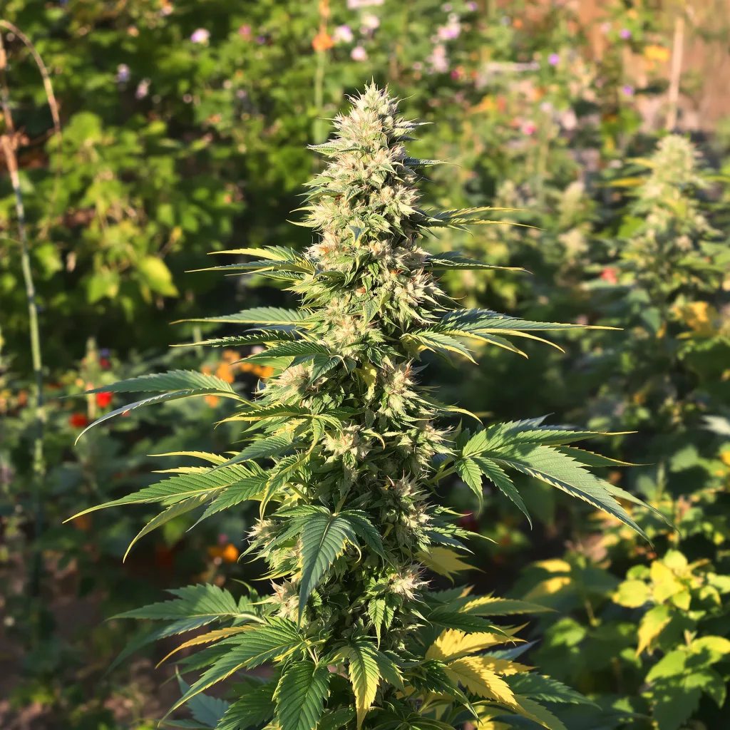 OG Kush 55% indica / 45% sativa — fleur avec trichomes visibles