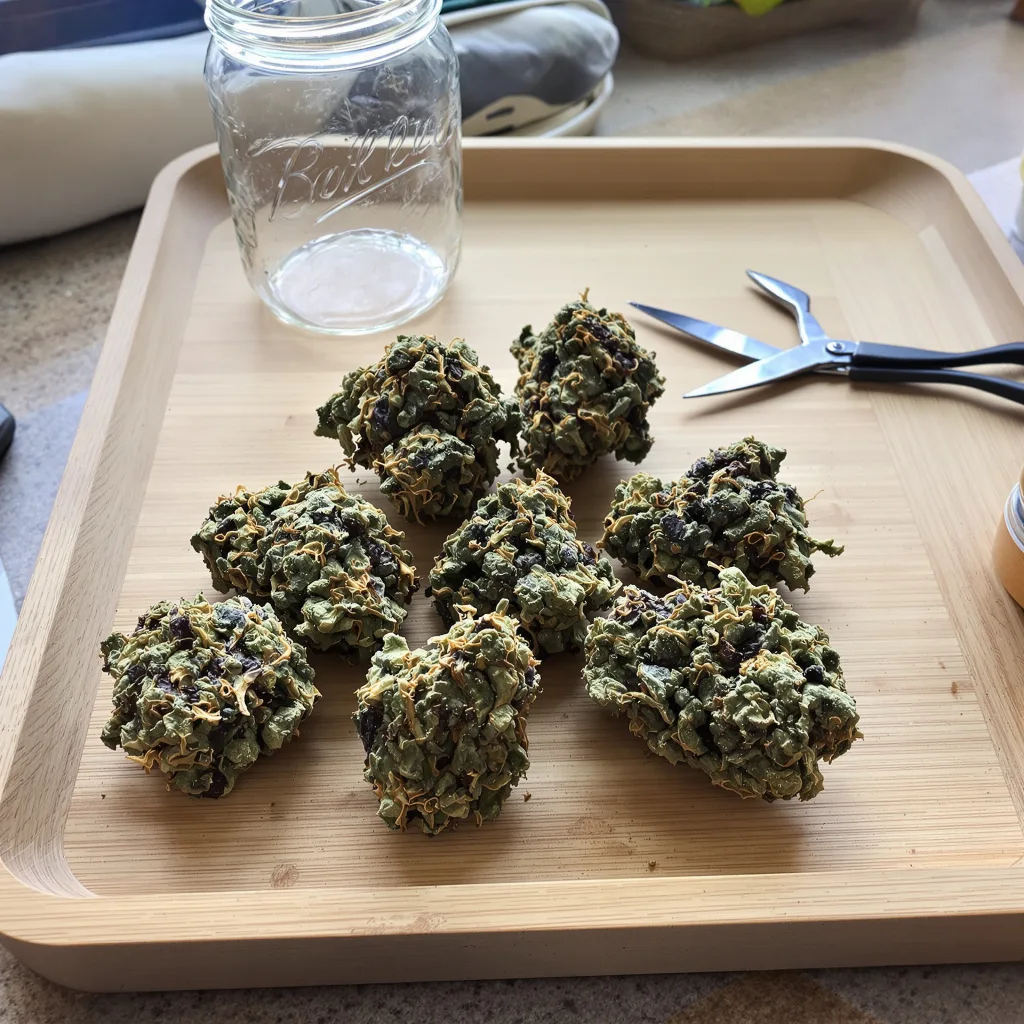 OG LA Affie 89% indica / 11% sativa — fleur avec trichomes visibles