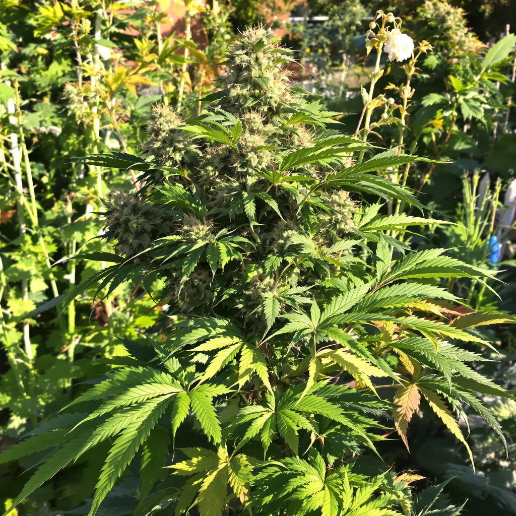 OG Los Angeles Kush 69% indica / 31% sativa — fleur avec trichomes visibles