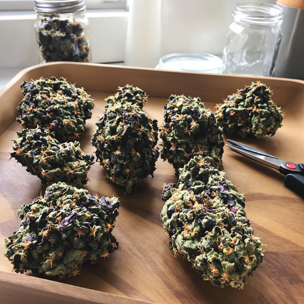 Ogre Berry 65% indica / 35% sativa — fleur avec trichomes visibles