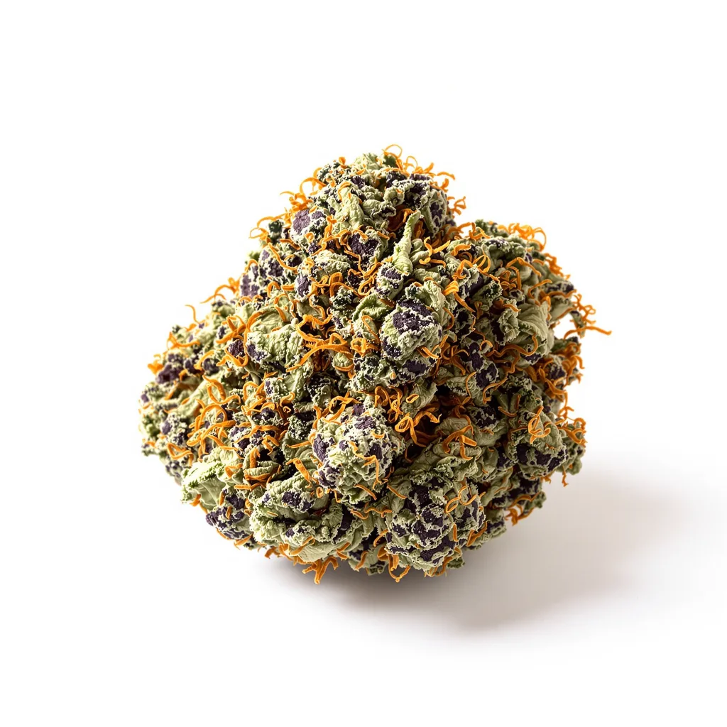 Ogre Berry 65% indica / 35% sativa — fleur avec trichomes visibles