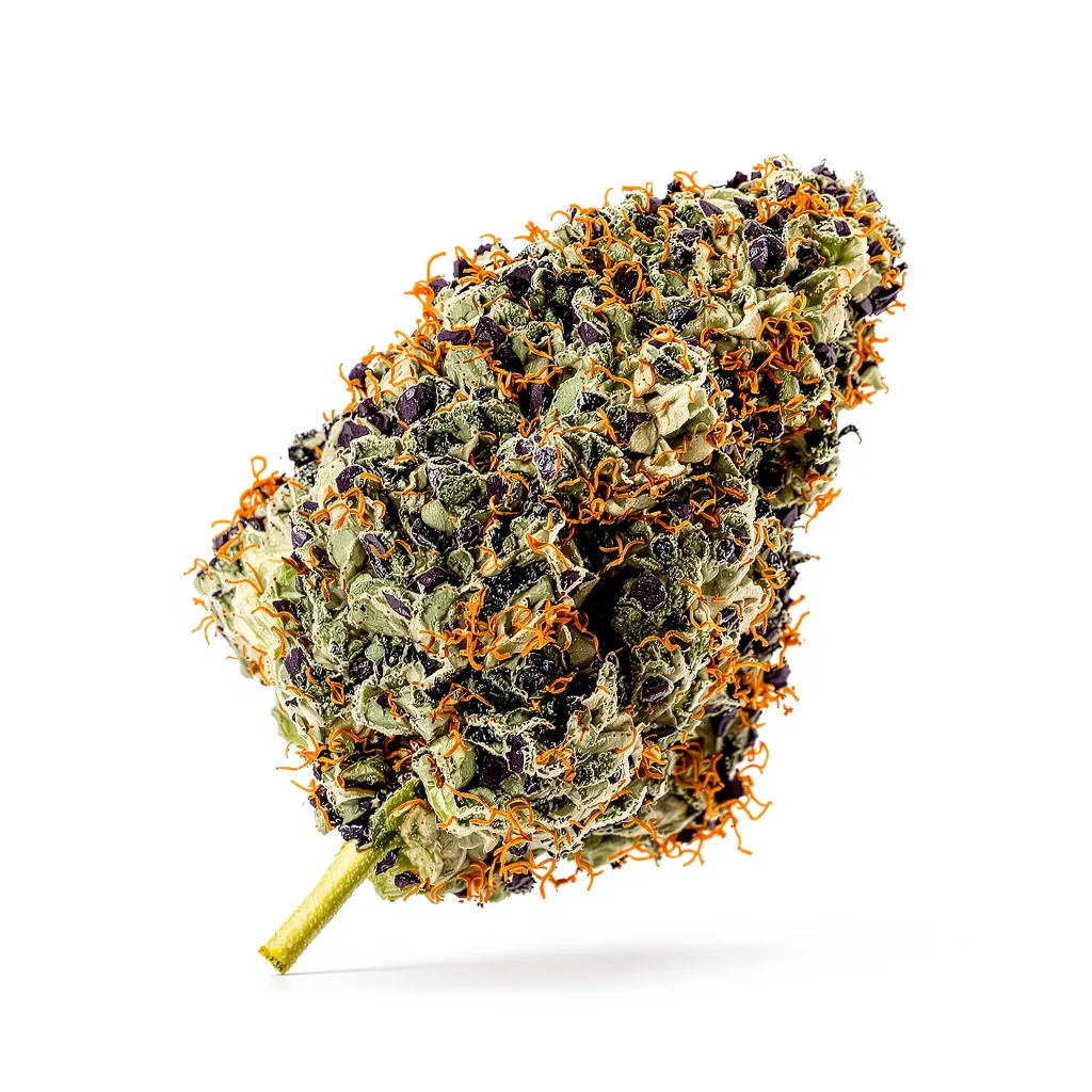 Ogre Berry 65% indica / 35% sativa — fleur avec trichomes visibles