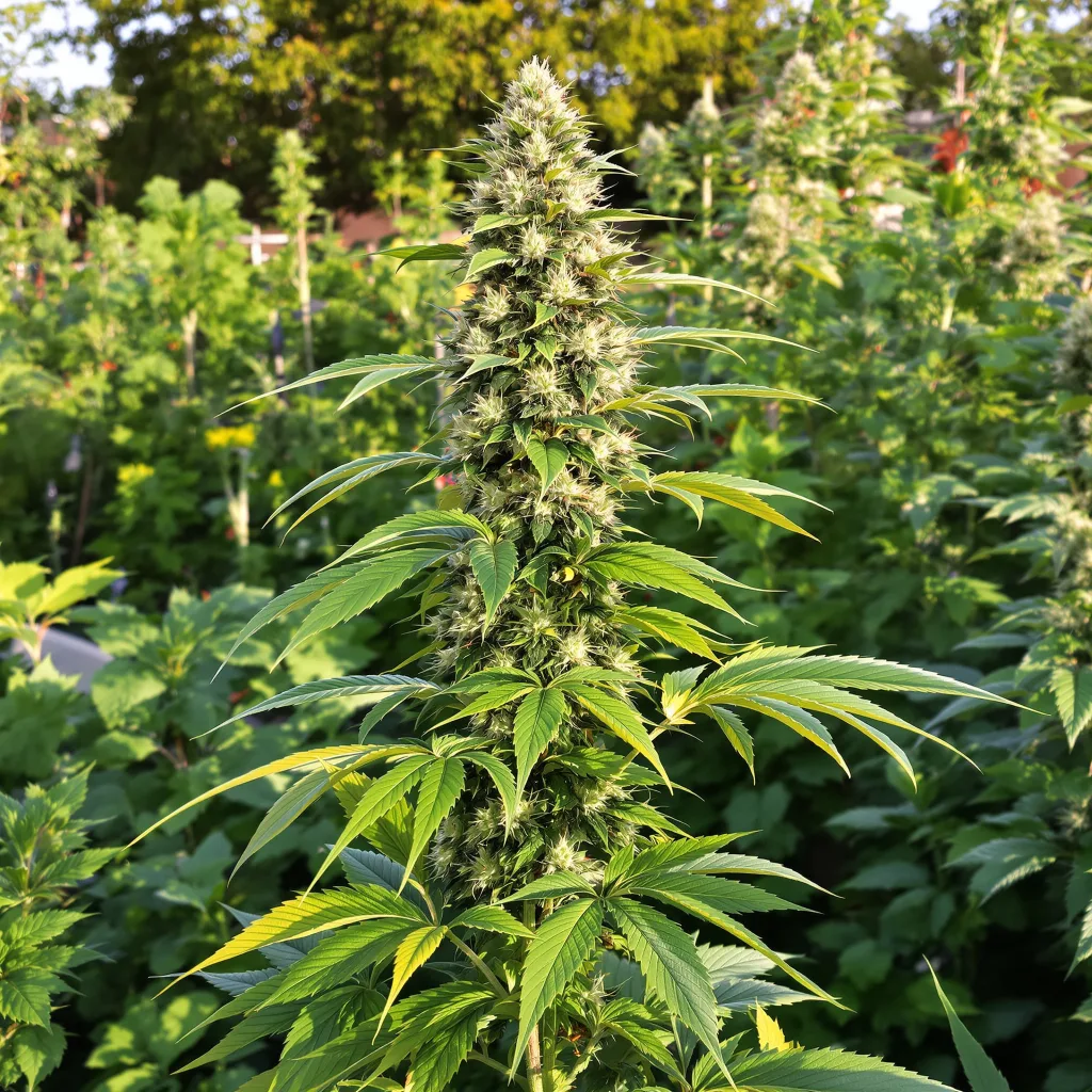 Ogre 61% indica / 39% sativa — fleur avec trichomes visibles