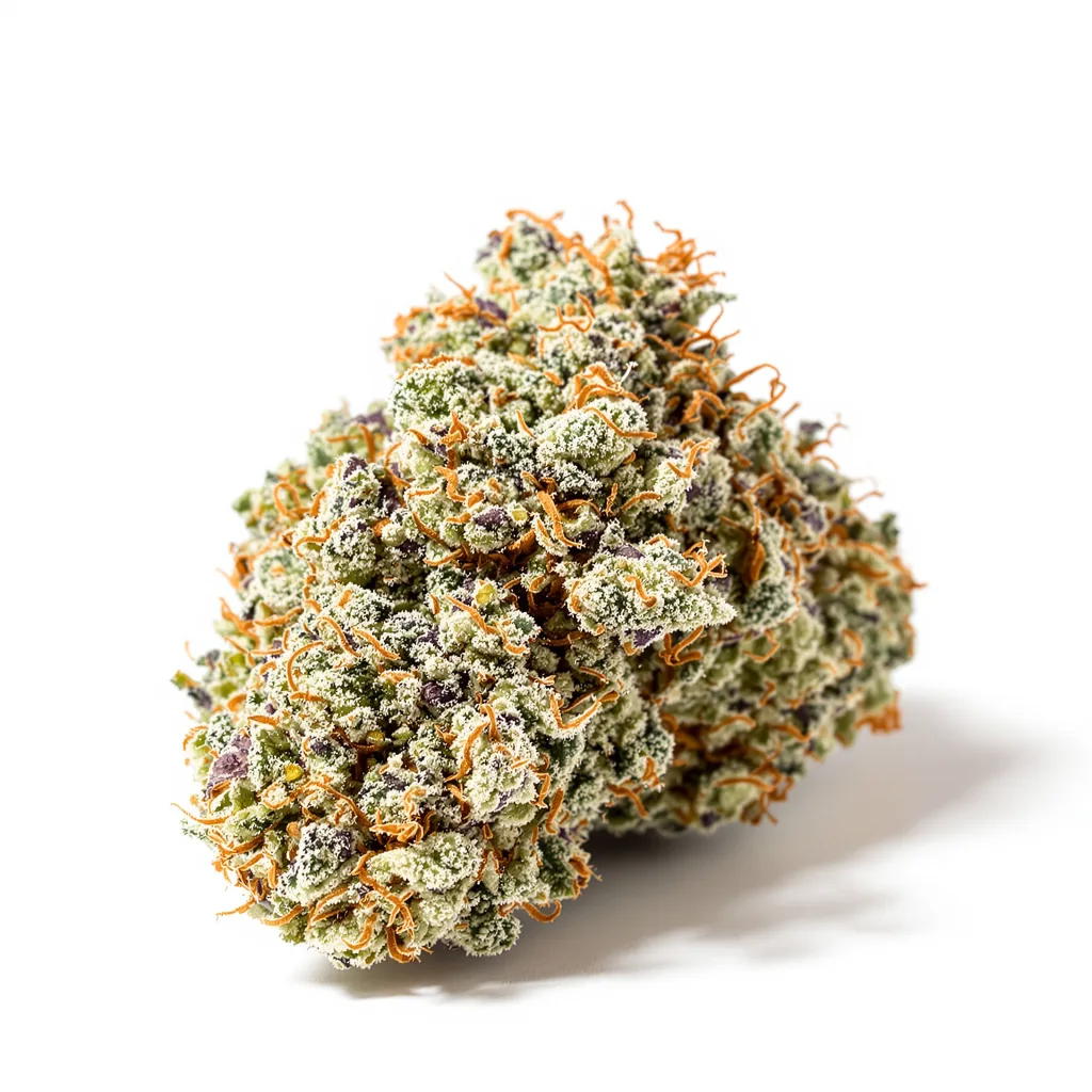Ogre 61% indica / 39% sativa — fleur avec trichomes visibles