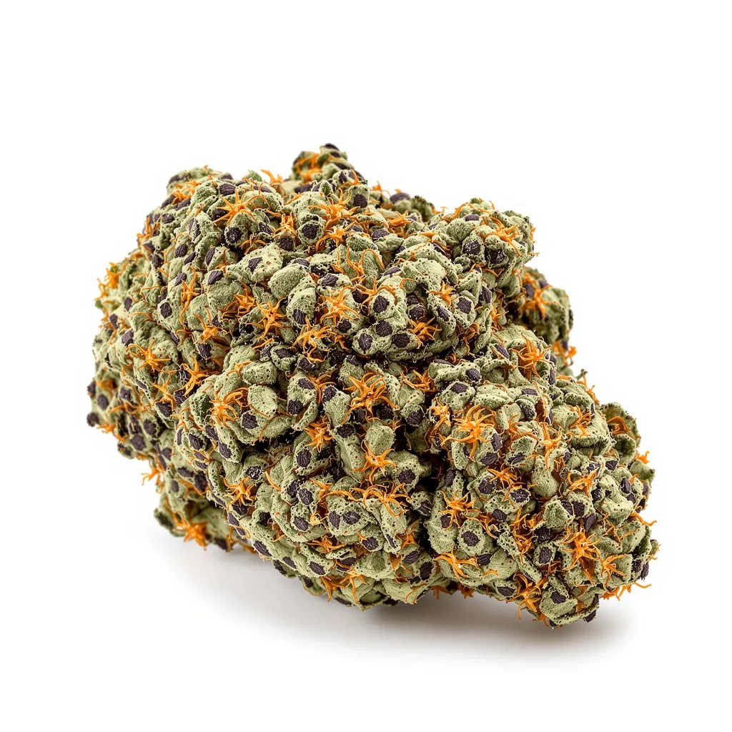 Old School OG 76% indica / 24% sativa — fleur avec trichomes visibles