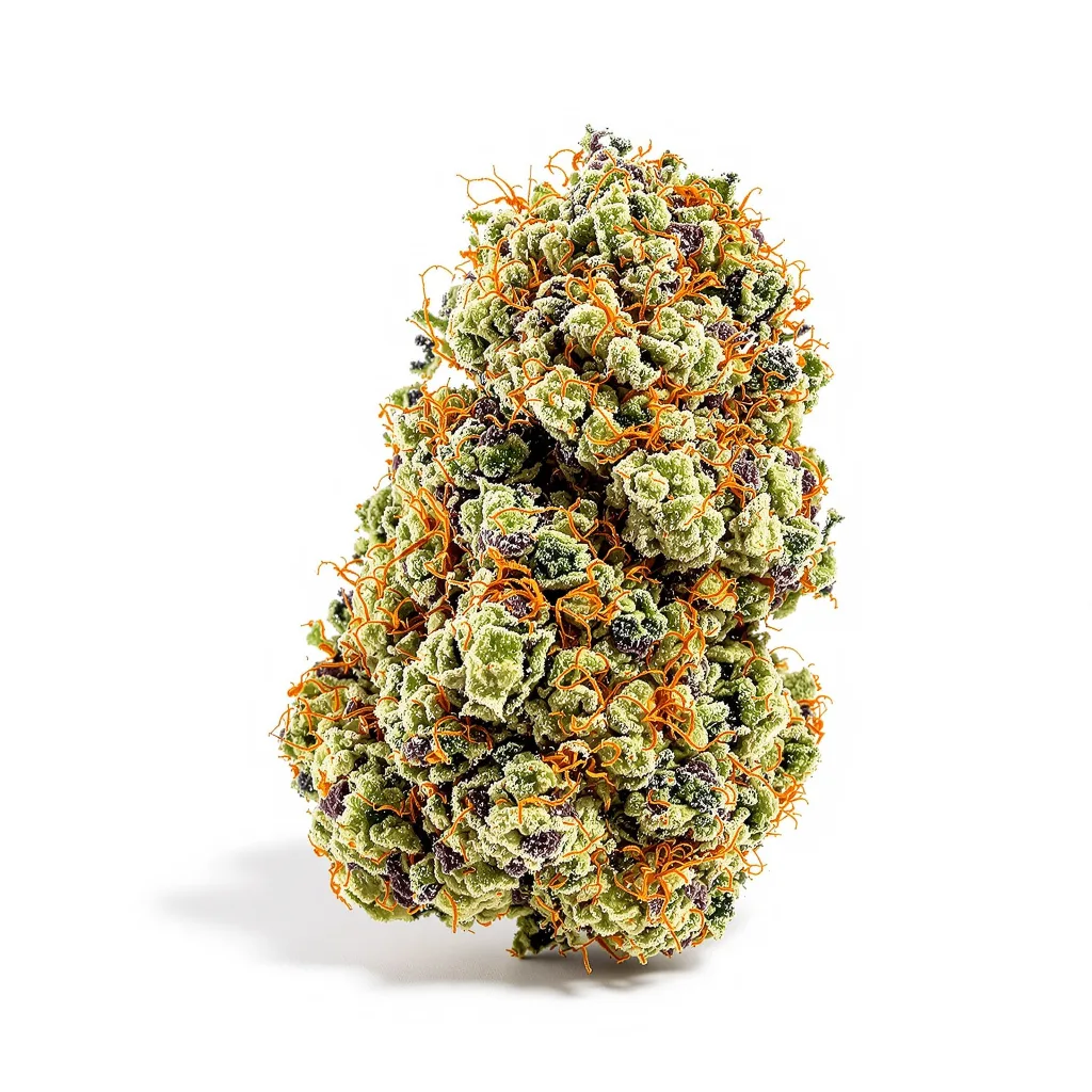 Opium 62% indica / 38% sativa — fleur avec trichomes visibles