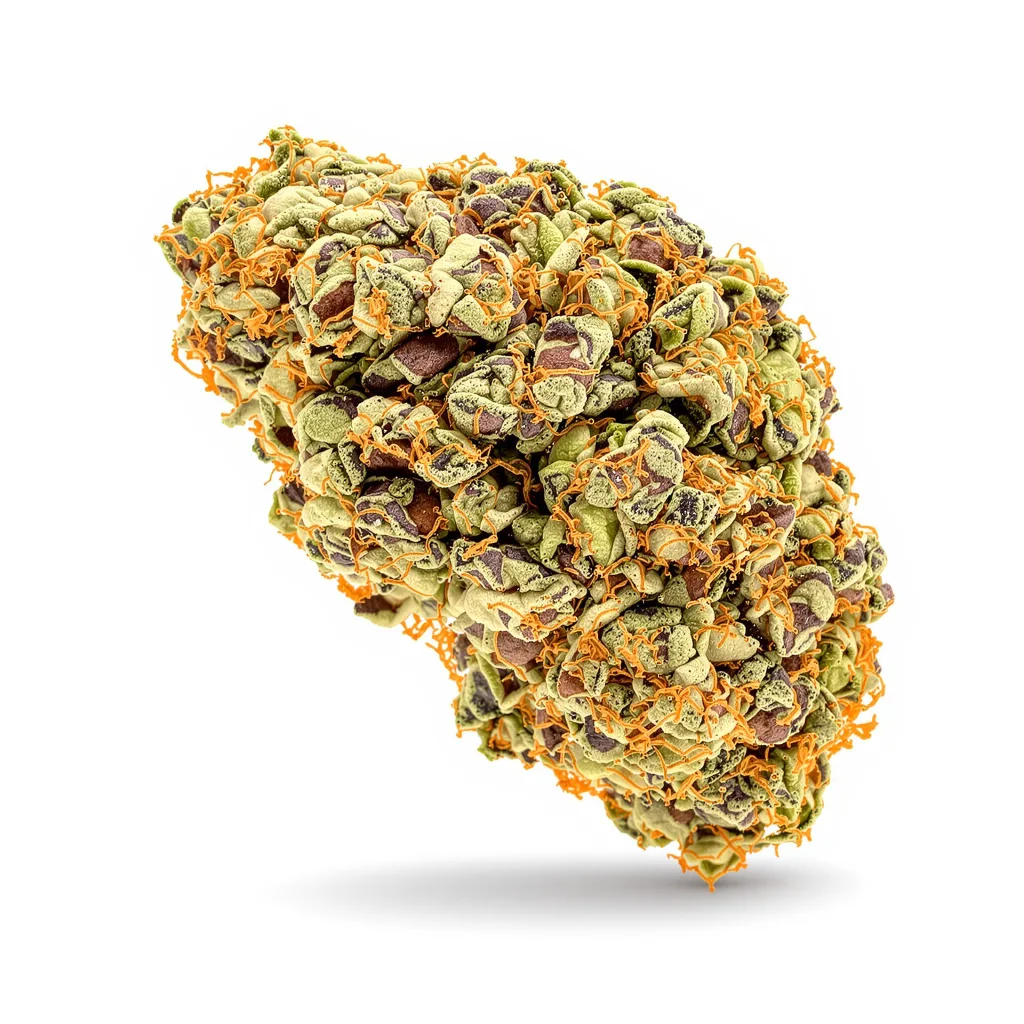 Orange Bud 79% indica / 21% sativa — fleur avec trichomes visibles